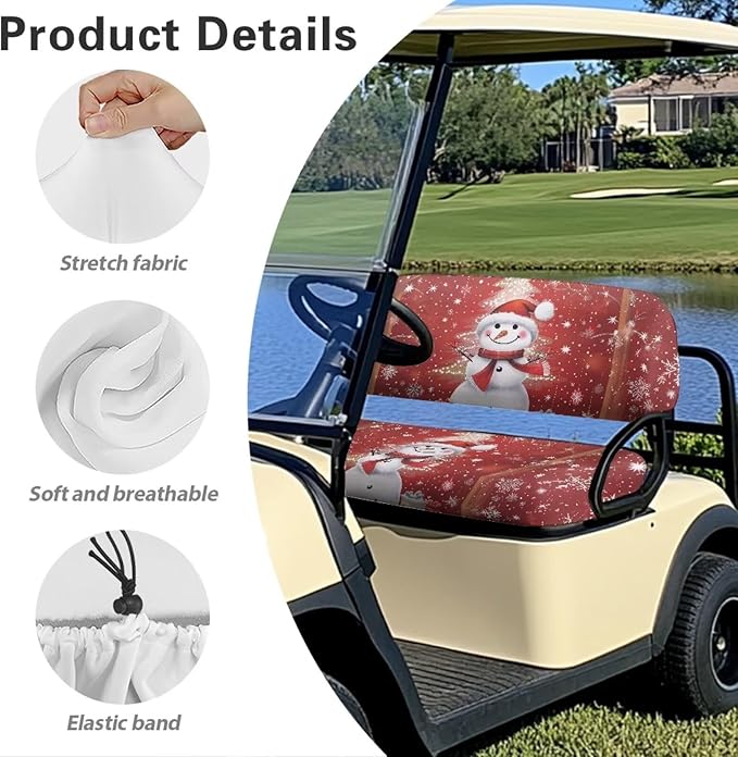 Golf Cart Seat Covers, Universal Fit & Nonskid Bottom Fits for Club Car 2 Person Seats Golf Carts