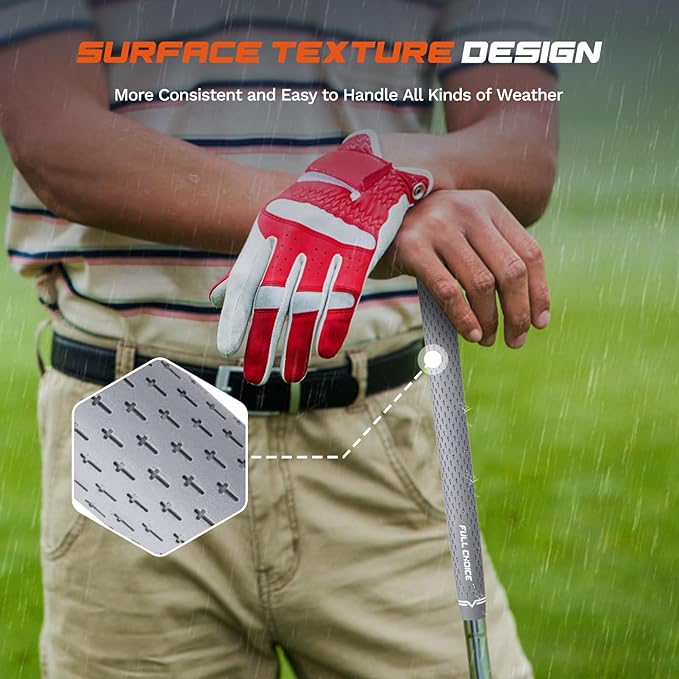 Rubber Golf Grips 13 Pack, Concise Fashion Design, Non-slip, Choose from 13 Grips Set or 13 Grips with Regripping Kit, Standard/Mid/Jumbo Size, 5 Colors Available, RG02 Golf Club Grips