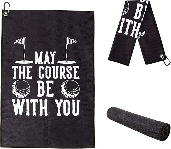 Golf Towel,Printed Golf Towels for Golf Bags with Clip,Golf Accessories Funny Golf Gifts for Men Golfers,Husband Boyfriend Dad,Birthday Gifts for Golf Fan-I Use This Towel to Wash My Balls (Golf#2)