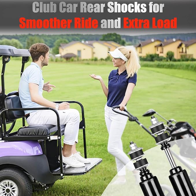 Club Car Rear Shocks Golf Cart Shock Absorbers for Club Car DS G&E 1988 up, Precedent G&E 2004 up, Tempo 2018 up, OEM 1014236, 1013164, 102588501, 2 Pack