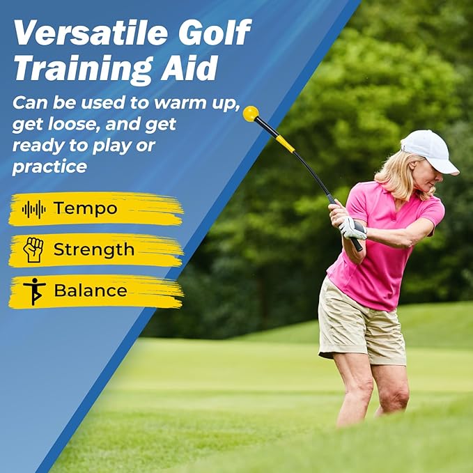 Tangkula Golf Swing Trainer, 47"/40"/31.5" Warm-Up Golf Practice Training Aid with Weighted Head for Grip, Rhythm, Flexibility, Balance, Tempo & Strength, Indoor Outdoor Golf Swing Corrector