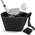 Golf Club and Golf Ball Cleaning Bag - Cleans Club Grooves, Portable Waterproof Clean Face Tech, Detachable Clip, Quick Dirt & Grass Removal, for Golfers