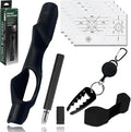 5-in-1 Golf Training Kit: Golf Grip Trainer,Swing Training Aid,Golf Impact Tape Labels,Adjustable Tee Height Tool & Club Groove Sharpener