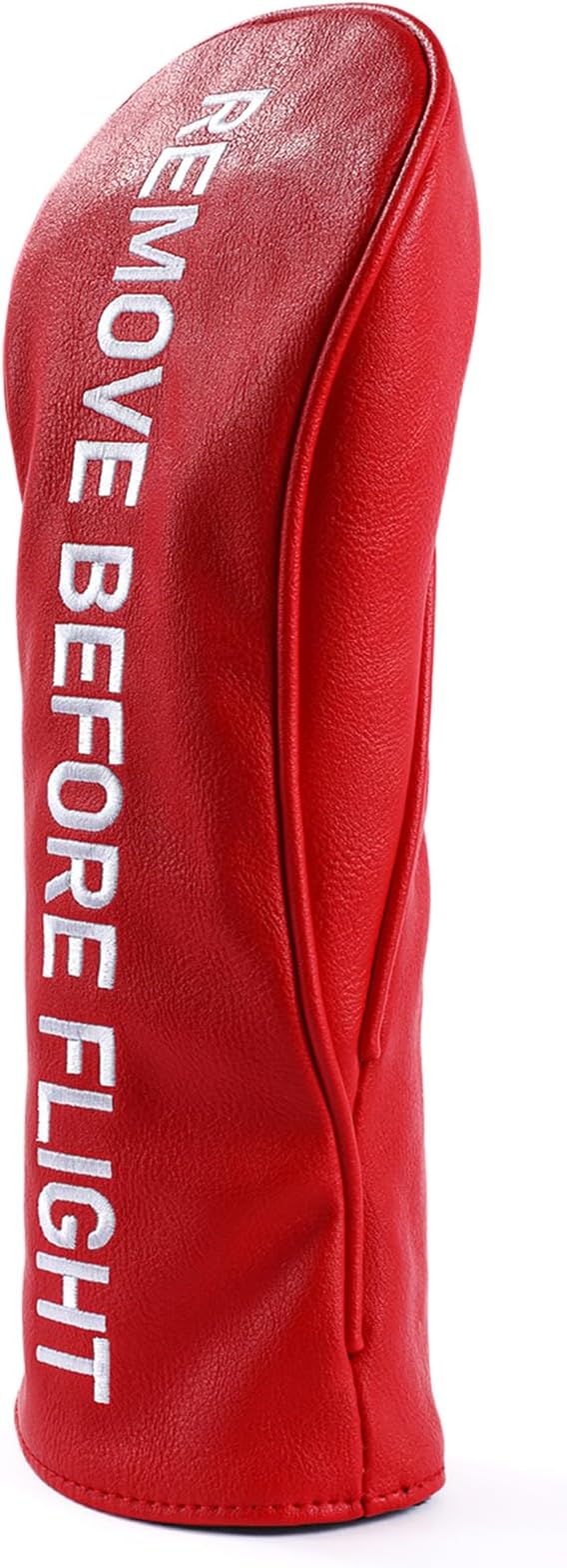 Golf Club Covers, Leather Driver Headcover, Fairway Wood, 3 Wood, Hybrid, Fits Mallet Blade Putter Head Covers, Alignment Stick Cover, Headcovers Set