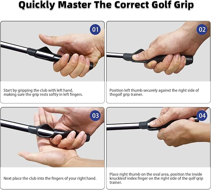 Golf Grip Trainer with Swing Correcting Arm Band - Black Combo Set Improves Golf Swing Skills and Stable Accuracy, Helping to Train Correct Hand and Arm Positioning, Suitable for Golfers of All Levels
