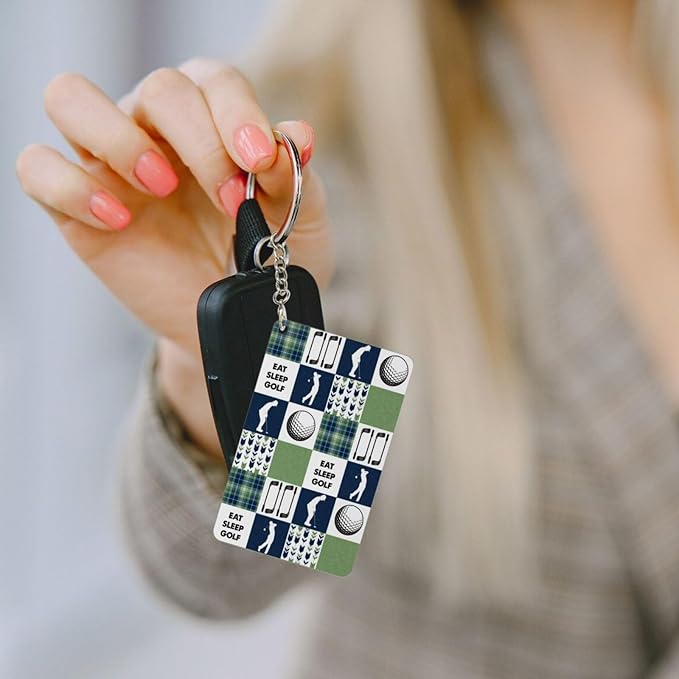Keychain - Rectangular Acrylic Keychain Daily Key Ring Car Key Fob Holder 2X3 Inch