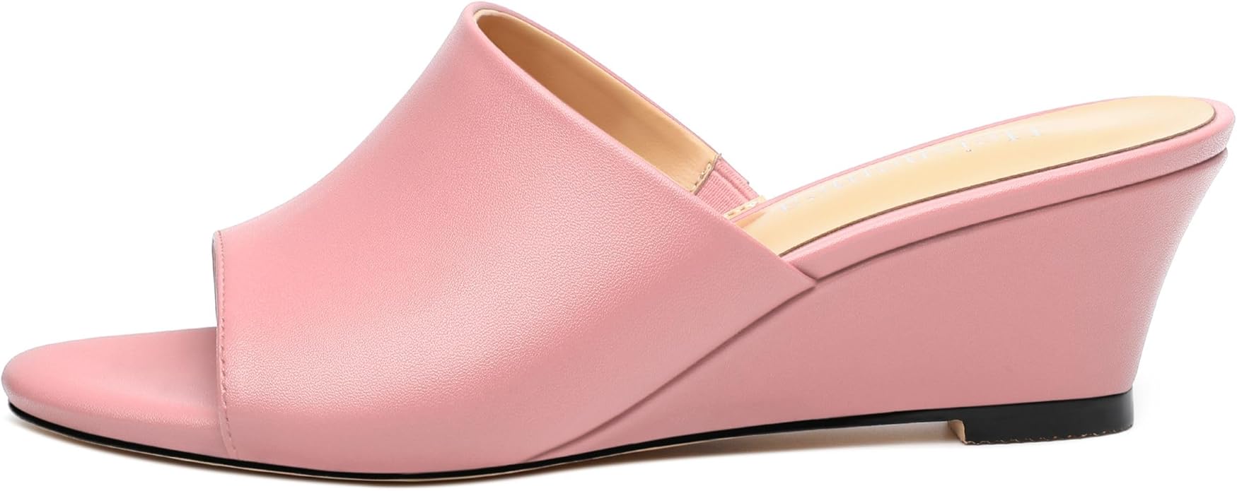 Wedge Sandals for Women Open Toe Wedge Heels Womens Matte High Heel Sandal Round Toe Heeled Wedge Sandals Slip on Casual shoes 2 inch