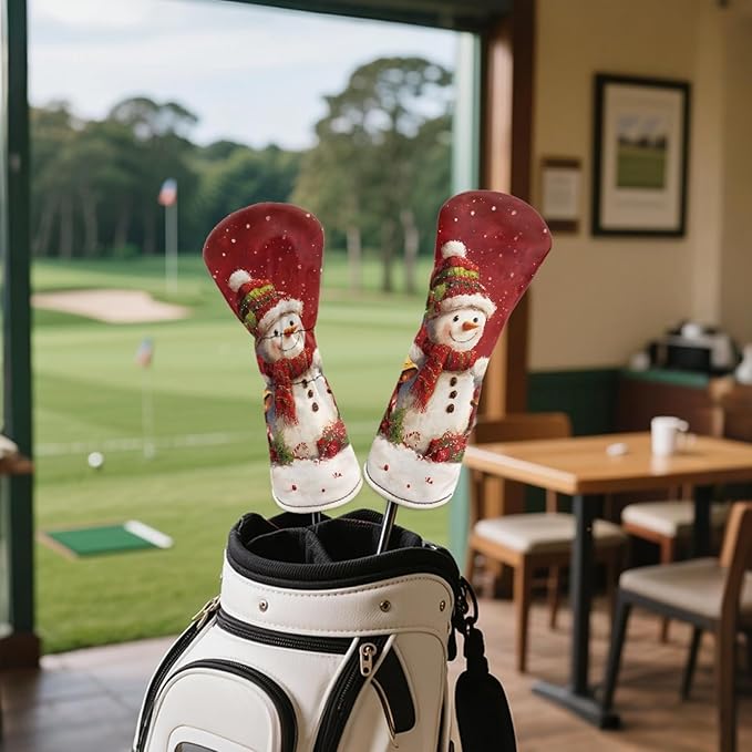 Golf Club Head Covers for Club Protective, Waterproof PU Leather Driver Fairway Wood Hybrid Head Cover