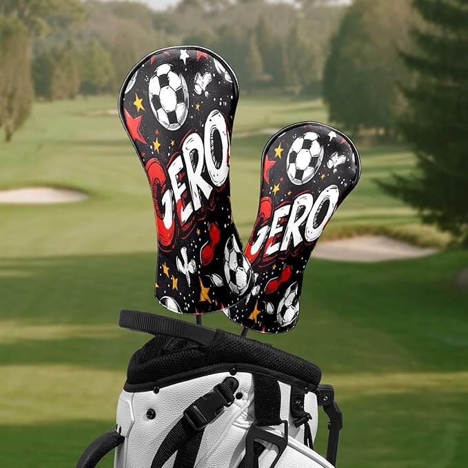 Premium Leather Golf Club Headcovers,Orange Cat Fits Driver Hybrid Fairway 3/5 Wood,with Scratch-Resistant Lining, Gift for Men and Women
