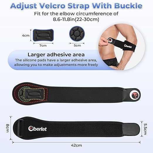 Tennis & Golfer's Elbow Brace for Men & Women with Tendonitis & Elbow Pain Relief - Adjustable Strap & Compression Pads, Arm Forearm Support Band - Rose Red 1 Pack