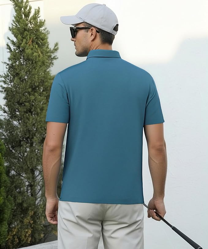 Alex Vando Mens Golf Shirt Moisture Wicking Performance & Polished Style Polo Shirts for Men