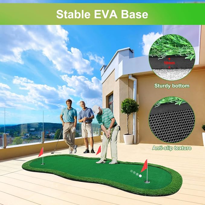 Golf Putting Green, Large Golf Putting Mat for Indoor Outdoor, Professional Practice Training Greens Mat