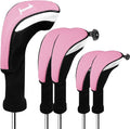 FINGER TEN Golf Club Head Covers Woods Driver Fairway Hybrid 3/4/5 Set, Headcovers Men 1 3 5 7 X Interchangeable Number Tag, Fit All Wood Clubs