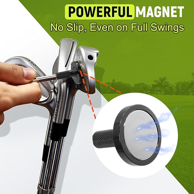 THE GOLFER STORE Golf Alignment Rods, Golf Club Alignment Stick Corrector Magnetic Golf Swing Trainer Aid Help Visualize and Align Your Golf Shot Length Adjustments
