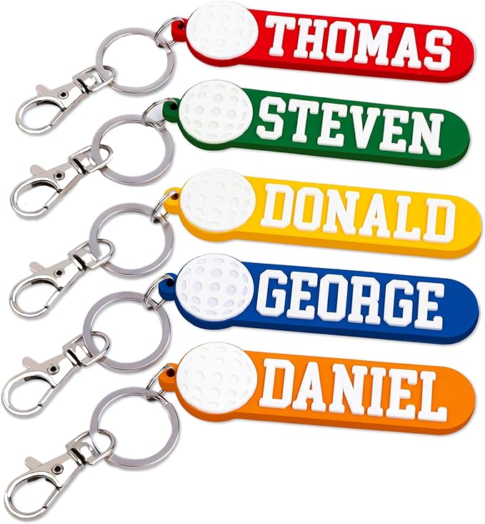 Personalized Sports Golf Keychain – Custom Name Tag, Bag Tag, Luggage Tag – Gift for Kids, Coaches, Teams