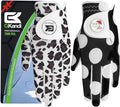 Ladies Golf Gloves Women Right Handed Golfer Left Hand Value 2 Pack with Ball Marker Leather All Weather Grip Breathable Soft Gift Set