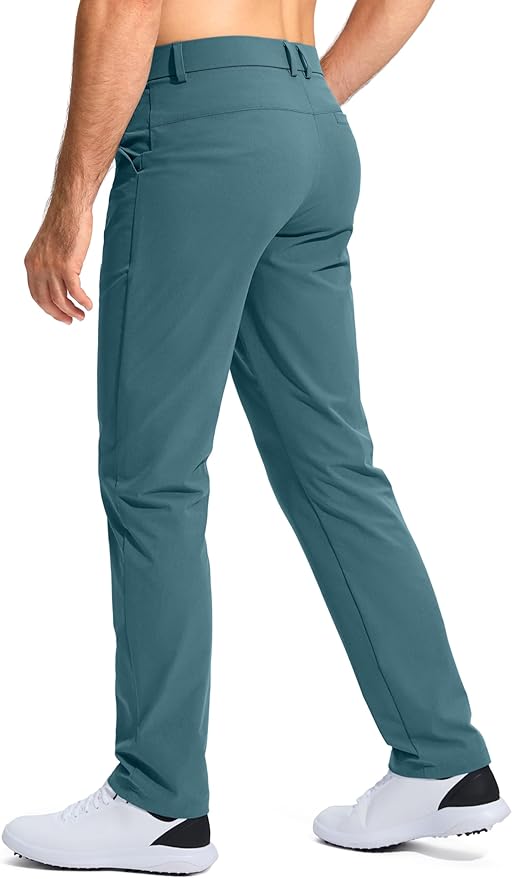 Pudolla Men's Golf Pants Stretch Work Dress Comfy Pants 30"/32"/34" Lightweight Quick Dry Casual Slacks Trousers with Pockets