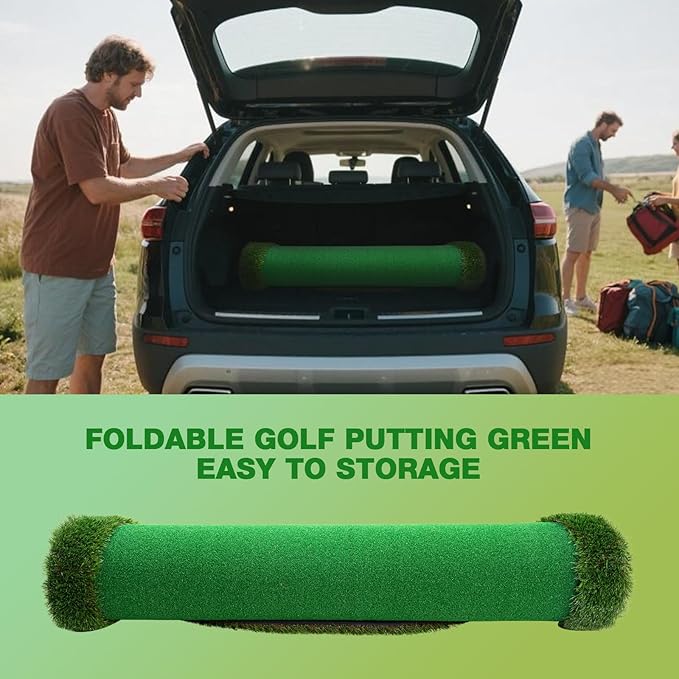 Wekin Golf Putting Green Training Mat,5x10ft Heavy Duty Artificial Turf Putting Green Mat for Indoor and Outdoor Party Game and Leisure Time