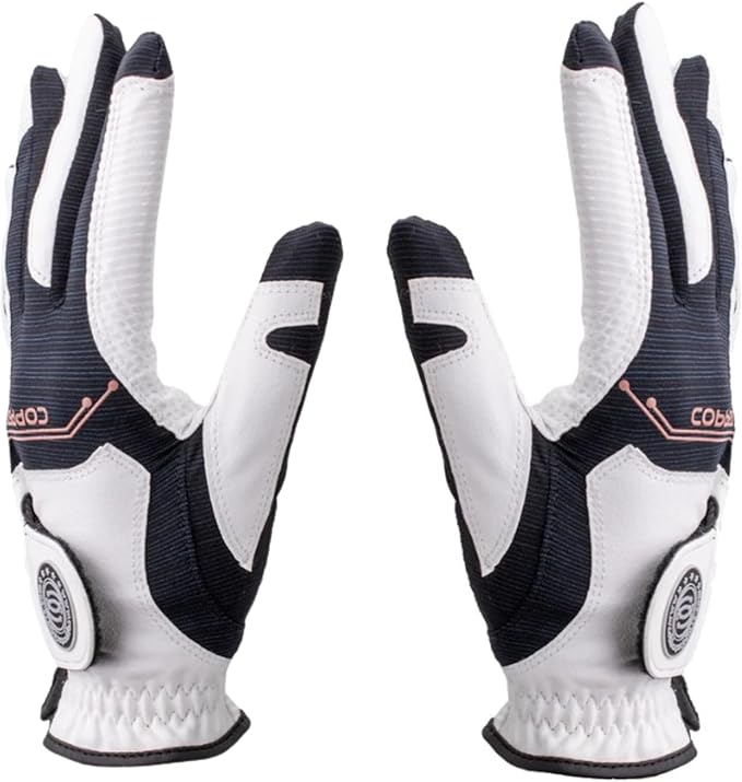 Copper Infused Golf Glove for Men – White/Black – Single Pack – Compression Fit, Arthritis Relief, Non-Slip Grip – USGA Approved