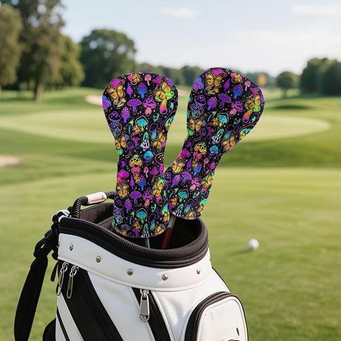 Golf Club Head Covers for Club Protective, Waterproof PU Leather Driver Fairway Wood Hybrid Head Cover