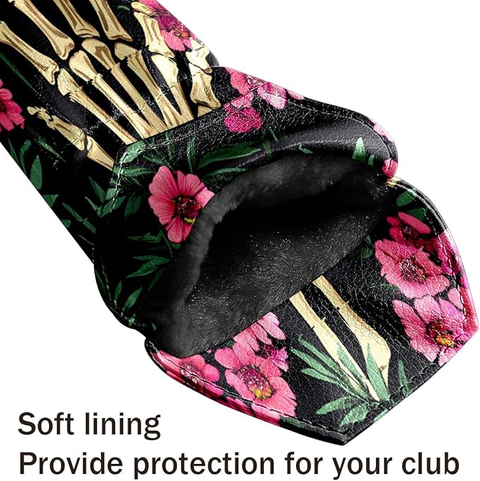 Funny Butterfly Colorful Golf Head Covers for Driver, Fairway, Hybrid & 3 Wood Premium PU Leather with Soft Velvet Lining Waterproof & Scratch-Resistant Unique Golf Gift for Men & Women