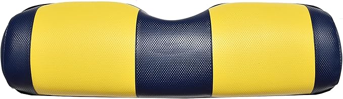Seat Cover Replacement for Yamaha Drive or G-29 Golf Cart - Front Bench Seat - Premium Marine Vinyl - 5 Panel Stitching - Staple On Installation - Two-Tone Golf Cart Seat Covers (Blue & Yellow)