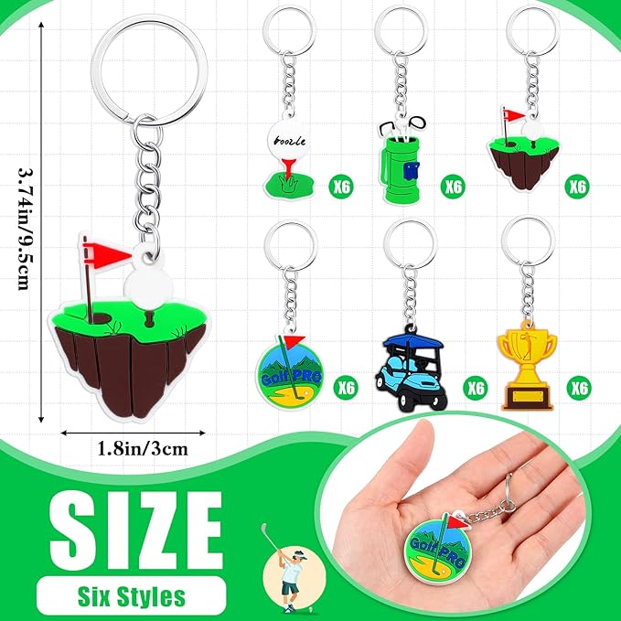 36pcs Golf Party Keychains Golf Party Favors Golf Party Decorations for Golf Theme Party Supplies Golf Themed Birthday Party Sport Themed Party Baby Shower Favors