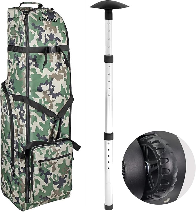 Goloni Golf Travel Bag with Wheels, Golf Travel Case for Airlines, 900D Heavy Duty Oxford Wear-Resistant Soft-Sided