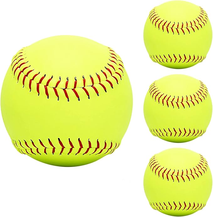 Practice Softballs - 12 Inch Fastpitch Softballs, Official Size and Weight，Soft Toss, Batting, Fielding, Hitting, Pitching