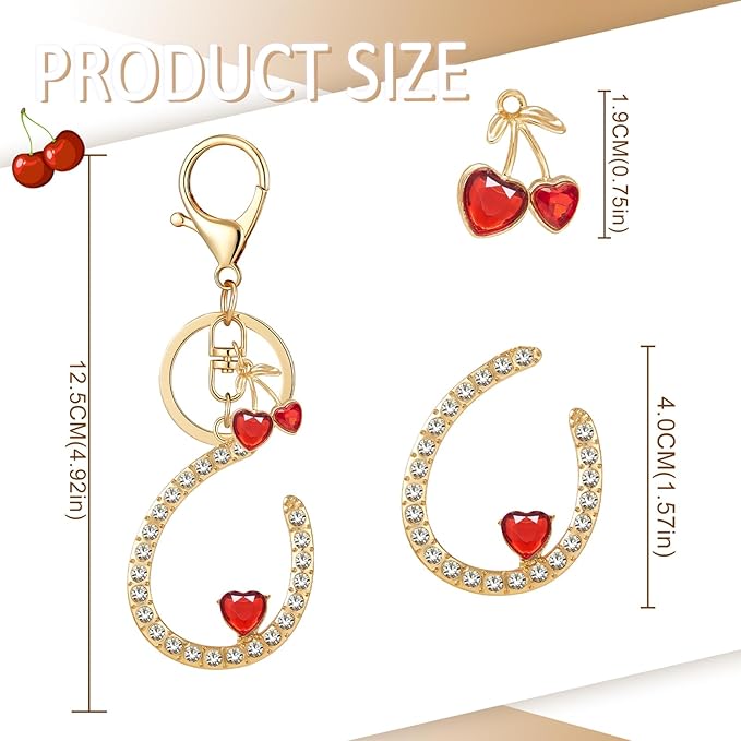 Gold Plated Alphabet Initial Letter Keyring Keychain for Women Girls Crystal Key Chains for Wallet Backpack Bag Charm