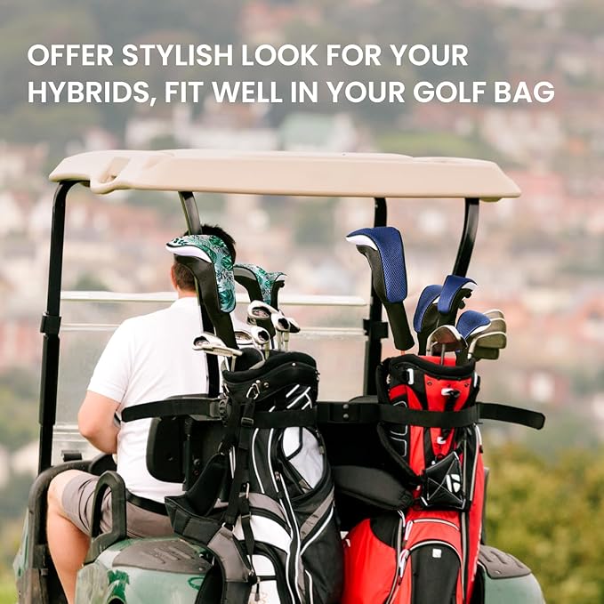FINGER TEN Golf Club Head Covers Woods Hybrids 1/2/3/4 Pack, Headcovers Men Women 3 5 7 X with Interchangeable Number Tag, Fit All Wood Hybrid Clubs
