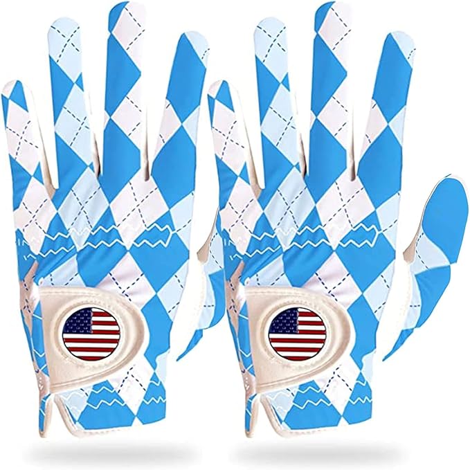 FINGER TEN Golf Gloves Men Right Handed Golfer Left Hand with Ball Marker 2 Pack Leather Breathable Comfortable Weathersof Grip Size Small Medium ML Large XL