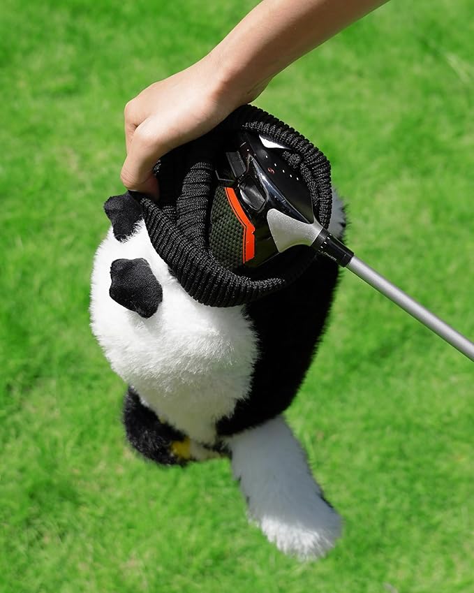 Big Teeth Funny Plush Driver Headcover Animal, Groundhog Gopher Penguin Driver Head Cover for 460cc Club, Sloth Leprechaun Crocodile Golf Head Covers for Woods and Driver Protector