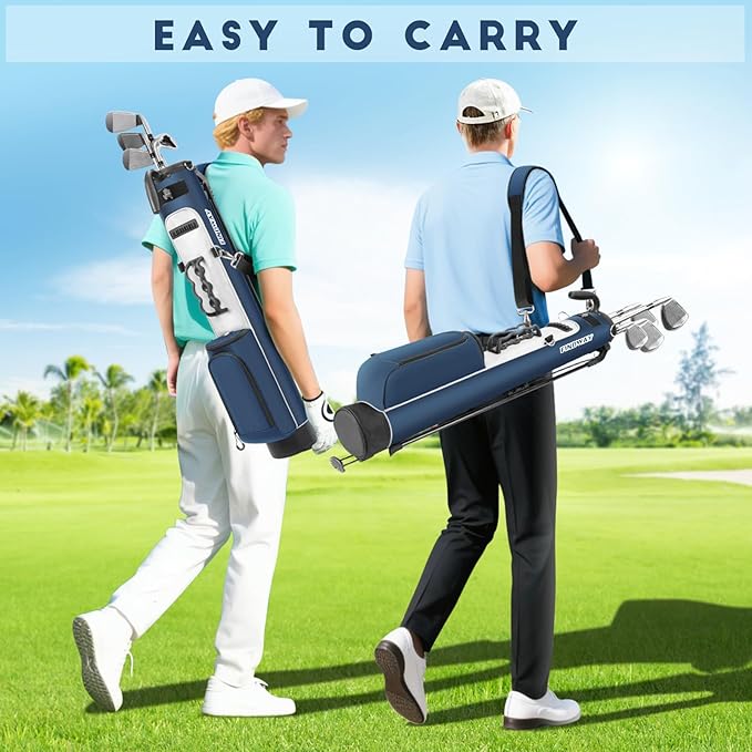 Findway Golf Stand Bag, Par 3 Golf Bag Pitch n Putt Small Golf Bag with Ball Holder and Cooler Bag, Lightweight Golf Carry Bag for Men Women
