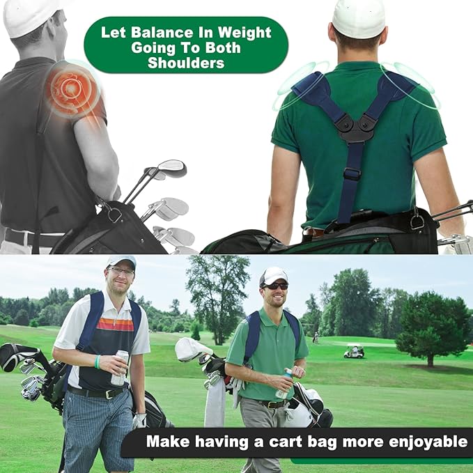 BIG TEETH Golf Bag Straps Swivel Backpack Straps Golf Bag Double Strap, Backpack Straps Replacement Adjustable Bag Strap