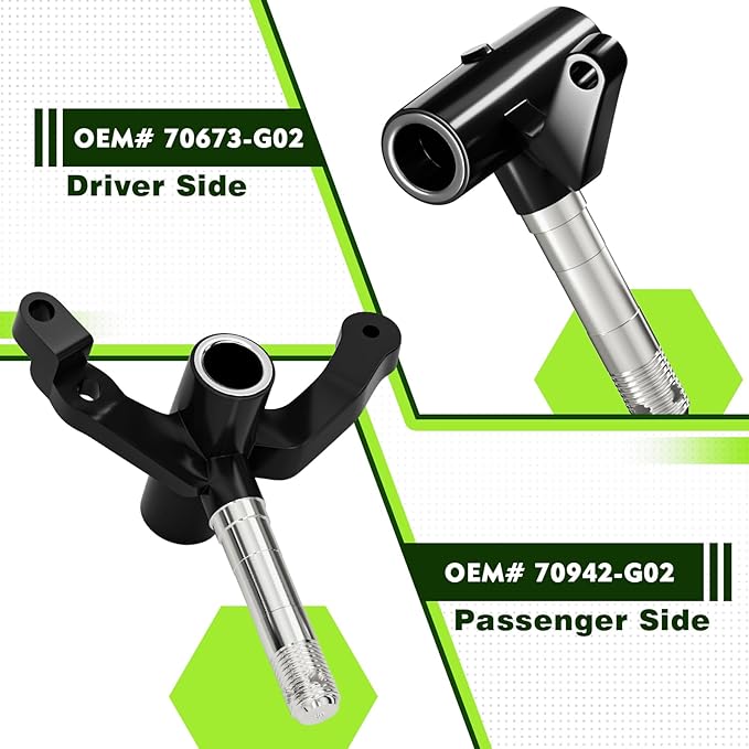Golf Cart Spindle Deluxe Front End Repair Kit, Spindle Assembly Include Passenger Side & Driver Side, Fit for EZGO PDS/TXT 2001.6-Up Electric & Gas Golf Cart, OEM# 70673-G02, 70942-G02