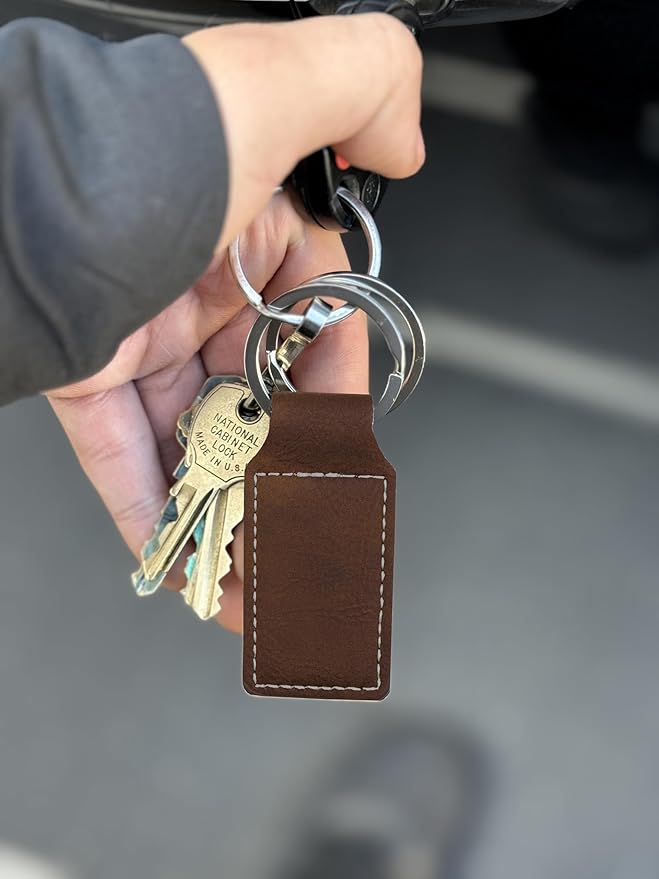 LaserGram Rectangle Keychain, Disc Golf, Personalized Engraving Included