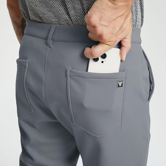 M MAELREG Golf Fleece Lined Pants Men Softshell Water-Resistant Workout Casual Outdoor Hiking Insulated Winter Pants for Men