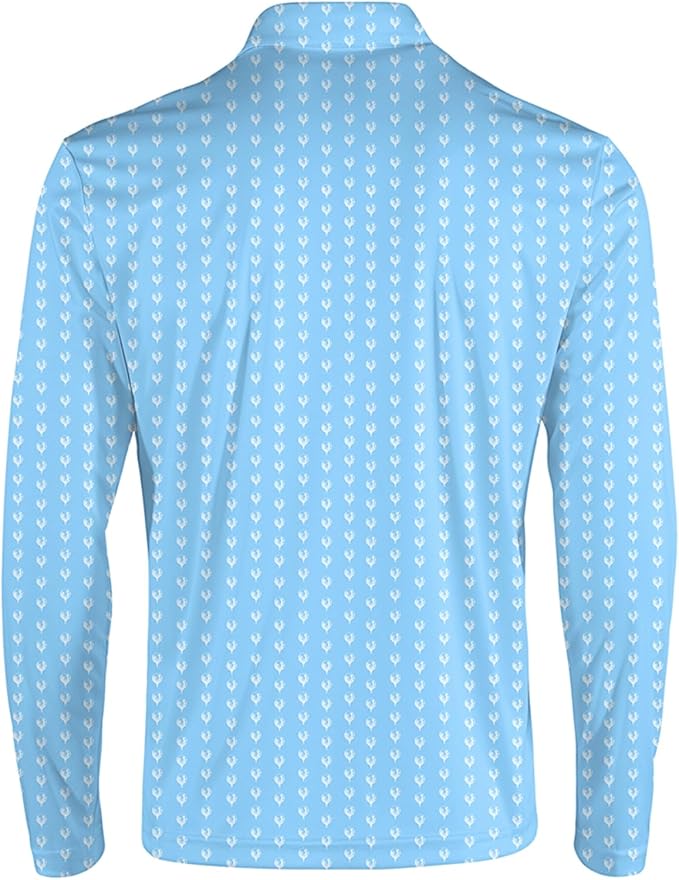 Men's Long Sleeve Golf Shirt Quick Dry 3 Button Work Fishing Outdoor Casual Collar Shirt