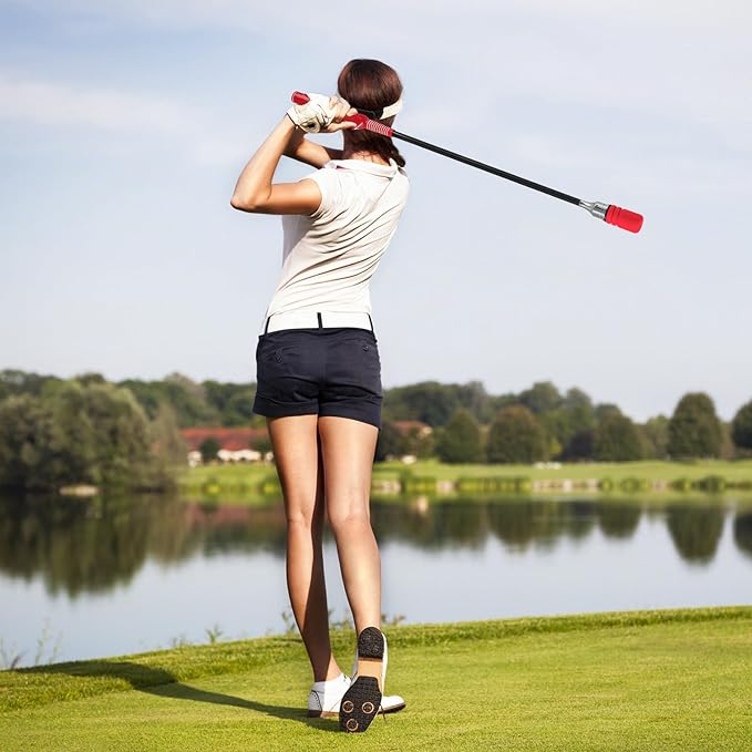 Tangkula Golf Swing Trainer, Click Stick Swing Training Aid for Speed, Flexibility, Balance, Tempo & Strength, Golf Swing Rhythm Correction with Click Sound, Weight Golf Warm-up Practice Tool