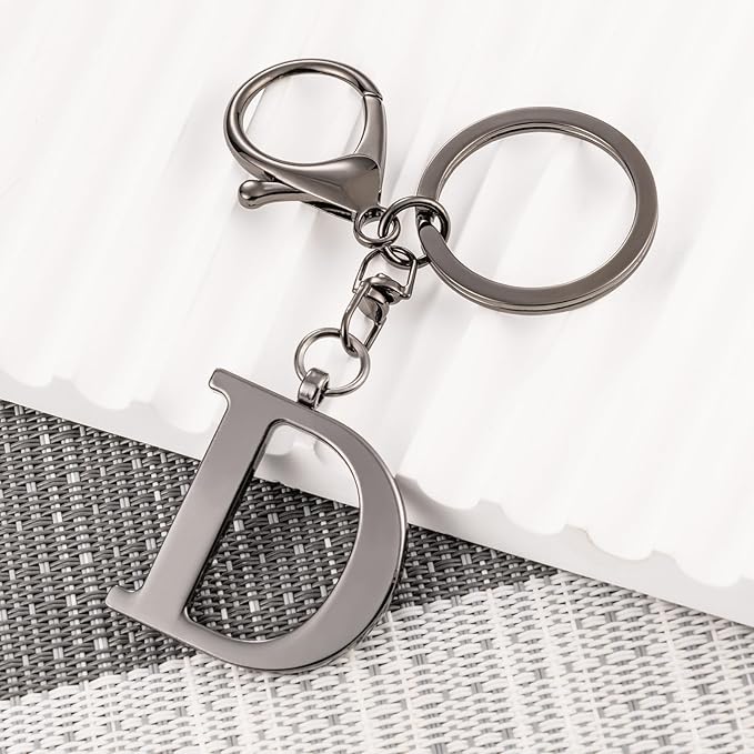 LAXPICOL Gold Letter A-Z Keychain for Women Bag Charms Purse Charms For Handbags Metal Alphabet Initial Letter Keychain