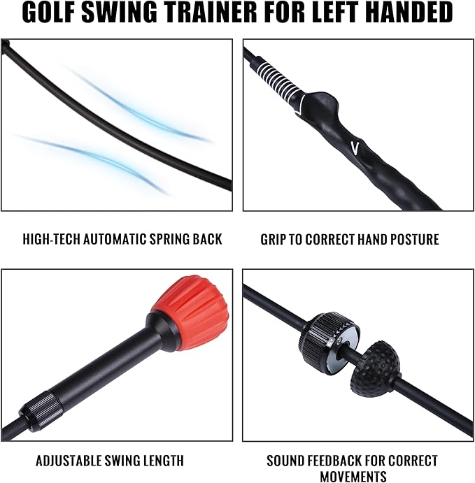 PGM Golf Swing Trainer Aid - Golf Swing Training Aid Golf Practice Warm-Up Stick for Strength Flexibility and Tempo Training -Suit for Practice Chipping Hitting Golf Accessories