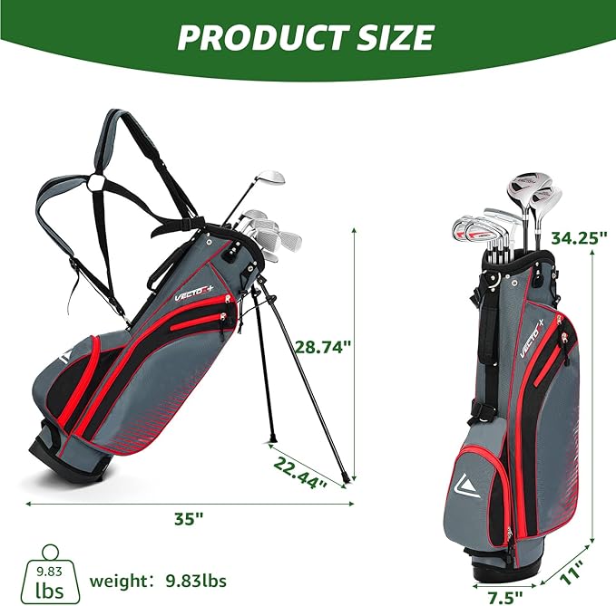8 Pieces Complete Golf Club Set for Men Left or Right Handed – Mens Golf Clubs Full Set with Fairway Wood, Hybrid, Irons, Putter & Lightweight Bag – Beginner Friendly, Best Value, Distance & Accuracy