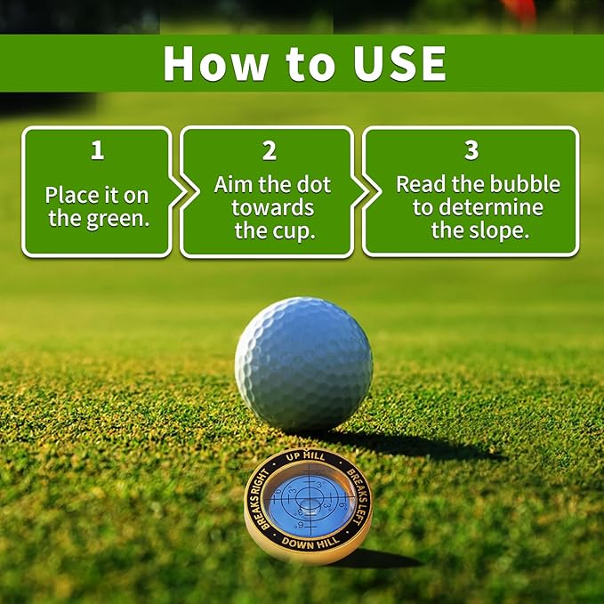 High Precision Golf Green Reader Funny Ball Marker Golf Putt Training Aid Bubble Level Golf Accessories Gifts for Men Women