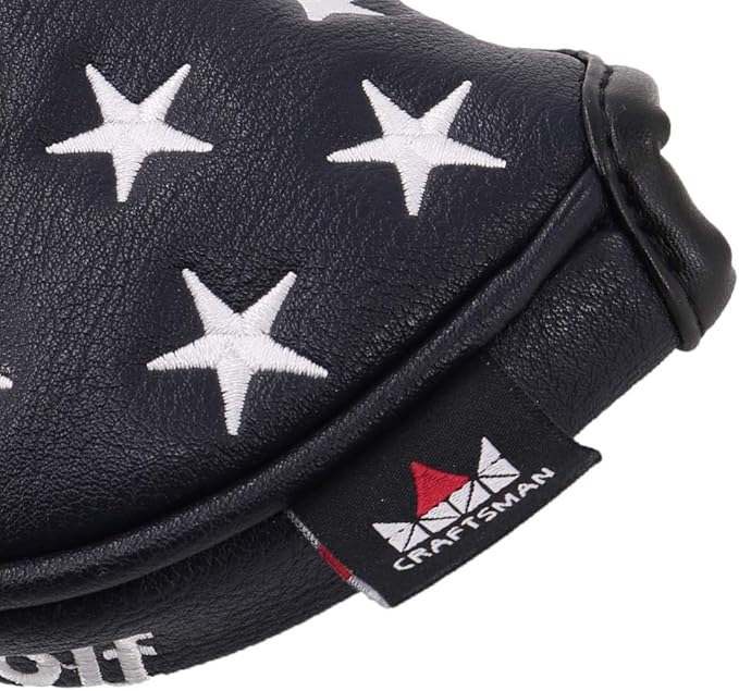Craftsman Golf Blue Strips Stars Mallet Mid-Mallet Blade Putter Head Cover Headcover Magnetic Closure Alignment Stick Case Holder