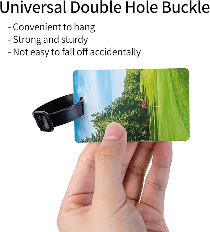 Durable PVC Luggage Tag For Travel, Bag Id Label, Golf Course Lawn, Waterproof Personalized Luggage Identifier For Suitcases Backpacks Gym Bags, Tsa Approved Airplane Travel Bag Tags For Women