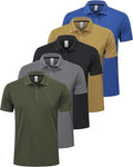 ZENGVEE Mens Polo Shirts Moisture Wicking Short Sleeve Performance Quick Dry Athletic Golf Shirts