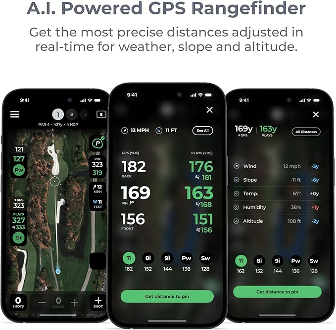 Arccos Smart Sensors: Automatic Golf Game Tracking System, A.I. Powered GPS Rangefinder & Smart Club Distances