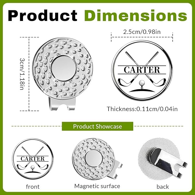 Personalized Golf Ball Marker with Photo Magnetic Hat Clip – Custom Logo/Text 1" Marker for Golfers, Gift for Men & Women, Golf Accessories Gift Set