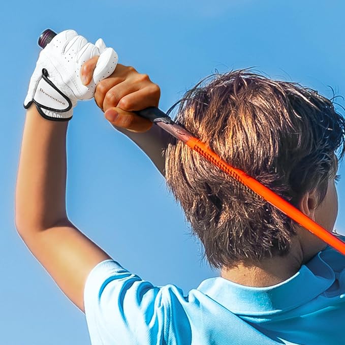 Braventure Breathable Kids Golf Glove: Age 5-13 Youth Leather Golf Glove with Golf Tees, Divot Tool & Gift Box for Boys Girls